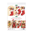 Scrapbook World 'Deck the Halls' 3D die-cut decoupage kit in its original retail packaging, featuring Christmas-themed designs of stockings, bells, and a fireplace.