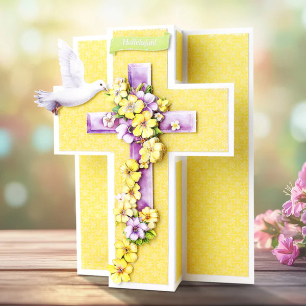 Katy Sue Die Cut Decoupage 3/Pkg - Lilac Floral Cross