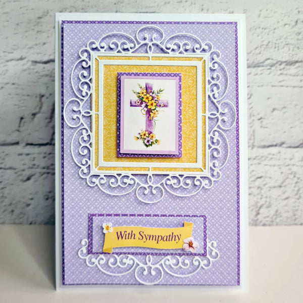 Katy Sue Die Cut Decoupage 3/Pkg - Lilac Floral Cross