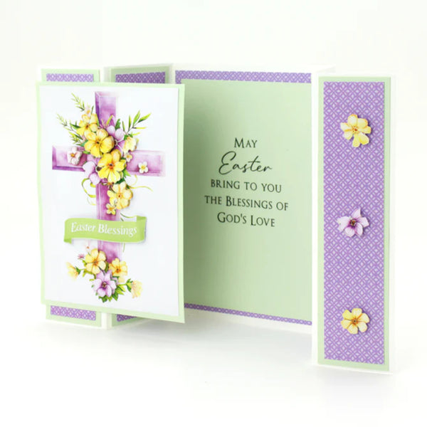 Katy Sue Die Cut Decoupage 3/Pkg - Lilac Floral Cross