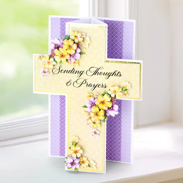 Katy Sue White Cross Pop Up Cards & Envelopes 12/Pkg