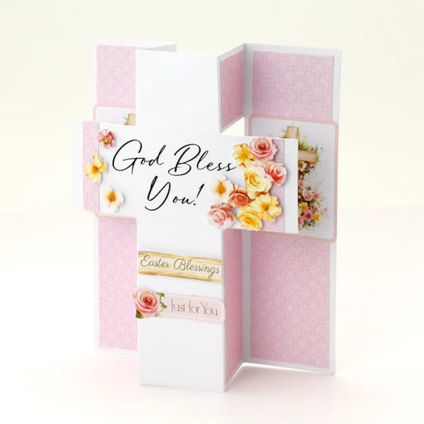 Katy Sue White Cross Pop Up Cards & Envelopes 12/Pkg