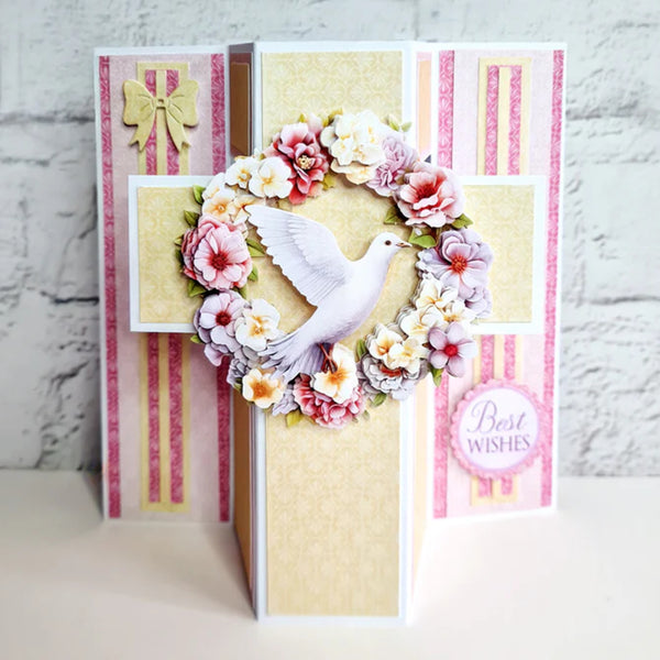 Katy Sue White Cross Pop Up Cards & Envelopes 12/Pkg