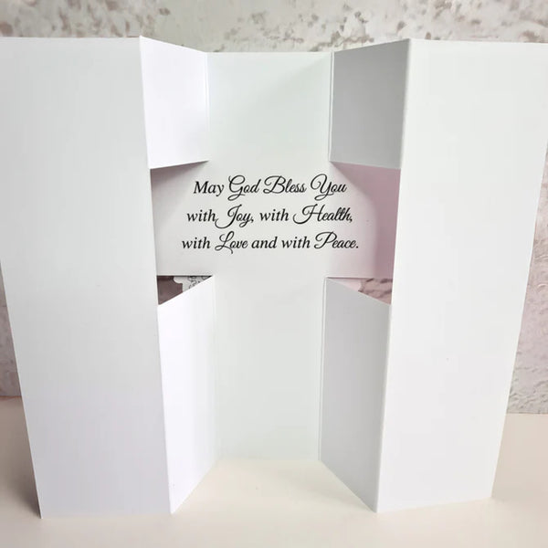 Katy Sue White Cross Pop Up Cards & Envelopes 12/Pkg