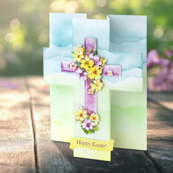 Katy Sue White Cross Pop Up Cards & Envelopes 12/Pkg