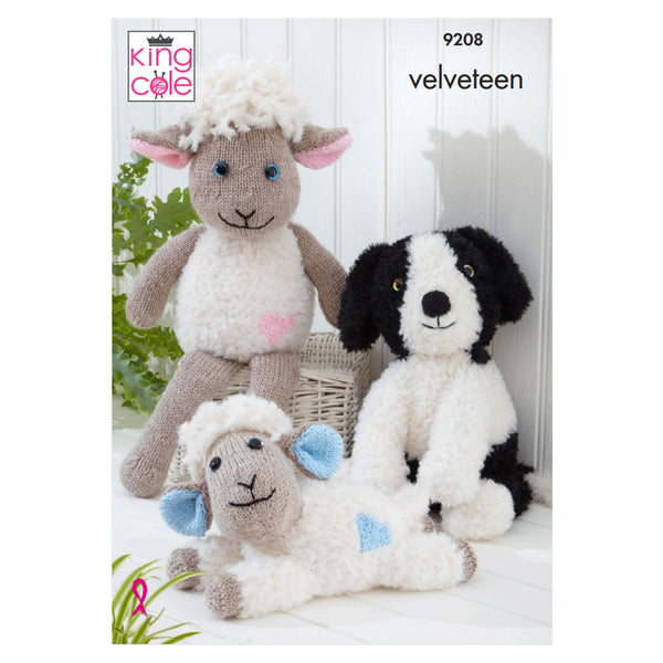 King Cole Free Pattern - Velveteen Yarn - Velveteen Sheep & Dog