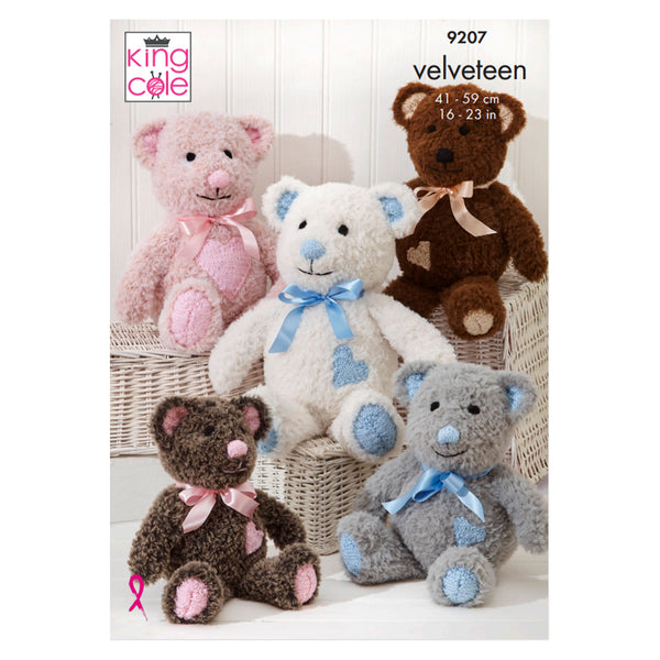King Cole Free Pattern - Velveteen Yarn - Velveteen Teddy Bears