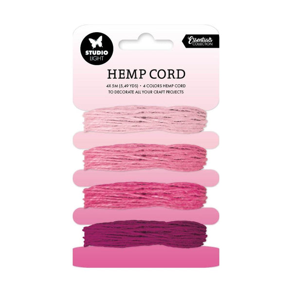 Studio Light Consumables Hemp Cord 4/Pkg Nr. 07, Shades Of Pink