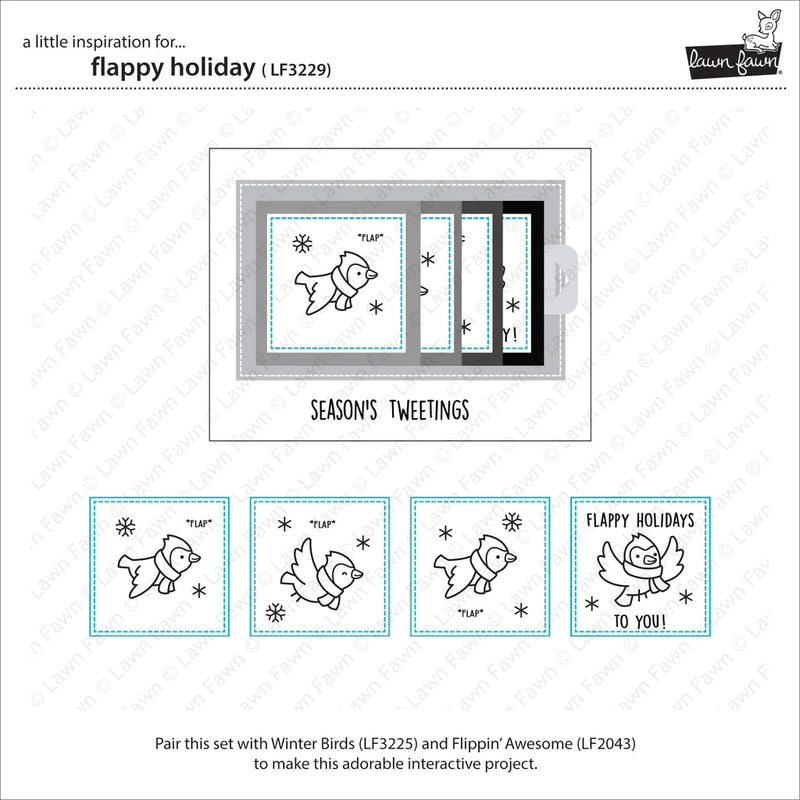 Lawn Fawn Clear Stamp Set Flappy Holiday*