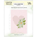 Lisa Horton Crafts Layering Stencils 5"X7" Dotty Magnolia Heart