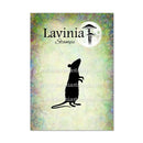 Lavinia Stamps rubber stamp package featuring a black rat silhouette on a textured pastel green and yellow background with a white moon logo.