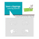 Lawn Fawn coloring stencil packaging with branding and product details.