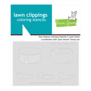 Lawn Fawn coloring stencils packaging with branding and product details.