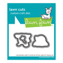 Lawn Cuts custom craft dies by Lawn Fawn with a deer design on a blue and white background.