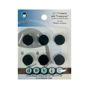 Li'l Davis Designs - Circle Ribbon Sliders - Black 6/Pkg