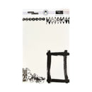 A sheet of black transparent designs on an off-white background, featuring numbers, a diamond pattern, and a rectangular frame motif.