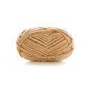 Beige skein of yarn on a white background
