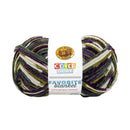 Ball of yarn with a label on a white background