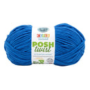 Blue yarn ball with a label on a white background