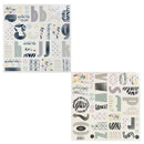 Two sheets of decorative alphabet stickers with various patterns and colors, displayed on a plain white background.