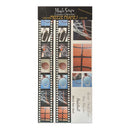 Magic Scapts Clear Creations Freeze Frame Black Transfer sheet featuring basketball-themed transparent cutouts, including hoops, balls, and textured basketball surfaces, displayed on a white background.