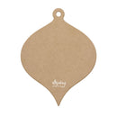A single teardrop-shaped kraft paper ornament blank with a hanging hole at the top, shown on a plain white background. A small white 'Mintay Poberlite' brand logo is printed near the bottom center.