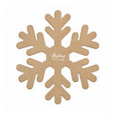 A single snowflake-shaped wooden craft cutout with a natural light brown wood grain finish and a white script logo in the center reading 'Mintay Paperie', shown on a plain white background.