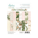 Mintay Papers 'The Wedding Days' 4x8" add-on paper pack, featuring 24 sheets of assorted vintage-style papers with floral, lace, and textured designs in soft pink, green, beige, and cream tones.