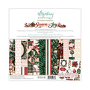 Mintay Papers 'Season of Joy' 8x8 scrapbooking paper sheet, featuring a white backing card with colorful holiday-themed paper samples and a bonus elements insert on the back.