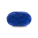 Blue skein of yarn on a white background