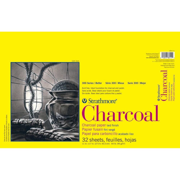 Strathmore 300 Series Charcoal Pad 11"X17" 32 Sheets, Glue Bound