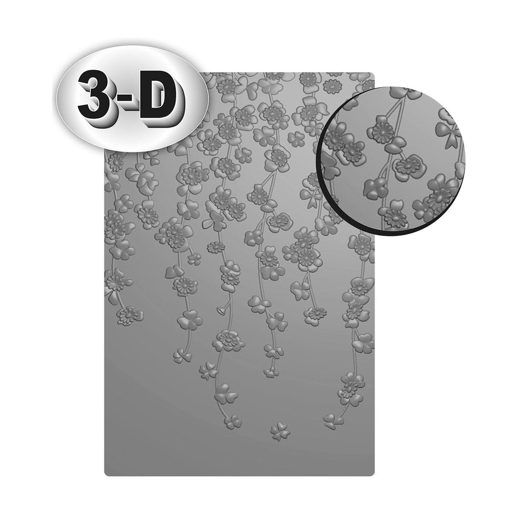 Poppy Crafts 3D Embossing Folder #167 - Intricate Floral Vines ...