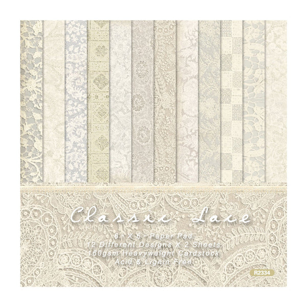Poppy Crafts 6"x6" Paper Pack #243 - Classic Lace