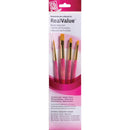 Princeton Real Value Golden Taklon Short Handle Brush Set 4/Pkg