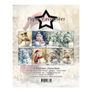 Front cover of a HobbyGres Paper Favourites Christmas Snowman hobby paper pack, featuring a grid of eight different illustrated snowman designs on a snowy, rustic beige background.