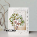 Card with a tree design and 'roaring for you' text, featuring Penny Black branding.