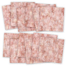 A set of 12 rectangular sheets with a textured, mottled pattern in dusty rose pink, beige, and light brown, arranged in two overlapping stacks on a white background.
