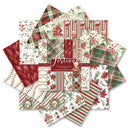 A set of 12 Christmas-themed paper sheets fanned out on a white background, featuring various patterns like plaid, stripes, floral prints, and holiday motifs in red, green, and white. A central label reads 'Festival' and '12 Christmas Papers & 2 Sheets'.