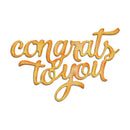 Text 'congrats to you' in a decorative font on a white background