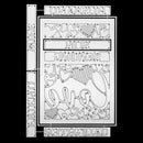 A black metal laser-cut sheet featuring various word and heart designs, including 'FRIEND', 'LOVE', 'SON', 'DAUGHTER', and 'MOTHER', shown on a solid black background.