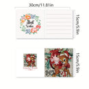 A product diagram showing two views of a greeting card with dimensions labeled: a top view reading 30cm/11.81in by 15cm/5.