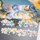 Poppy Crafts Flowers Reflect Under The Moon Paper Stickers - Mist Moon