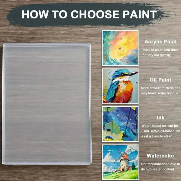 Poppy Crafts Gel Printing Plate - Round 8"