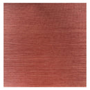 A square swatch of woven fabric or carpet material in a muted terracotta red color, showing a fine horizontal ribbed texture.