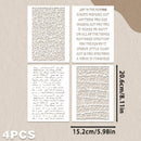 Four laser-cut decorative paper panels shown on a beige background, with printed text and cutout patterns. Black dimension arrows indicate 20 cm by 15.