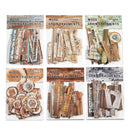 Poppy Crafts Wood Grain Fragments Sticker Kit - Poetic Maroon