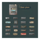 Poppy Crafts Embossed Cardstock Stickers - Metal Imprint - Date Plate