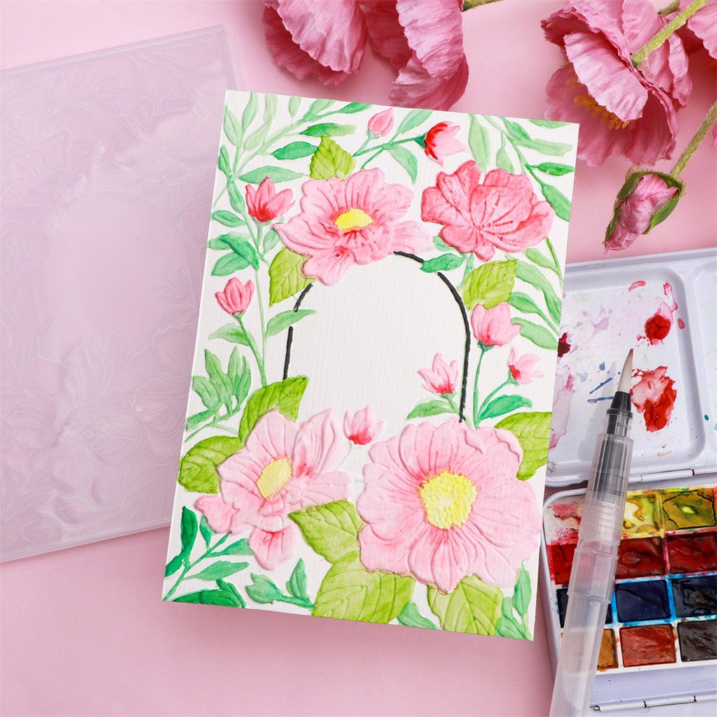 Poppy Crafts 3D Embossing Folder #238 - Botanical Oval – CraftOnline