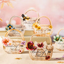 Poppy Crafts Basket of Flowers Writing Paper Stickers - A Night Full of Blooming Flowers