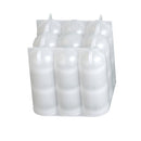 A white plastic six-pack tray or organizer with six rounded cylindrical compartments, shown on a plain white background.